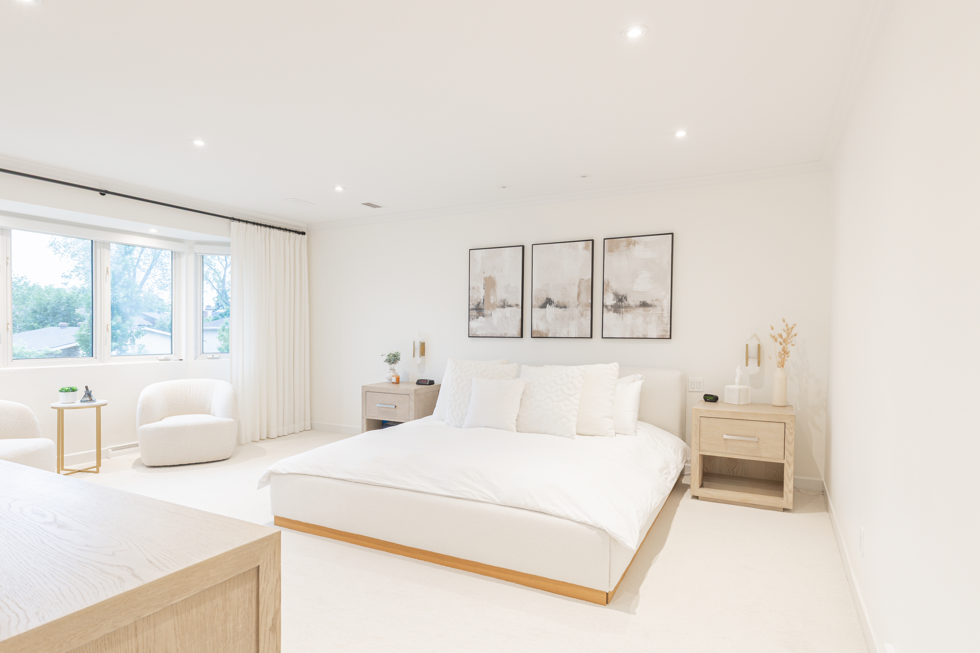 Bright modern renovation bedroom interior